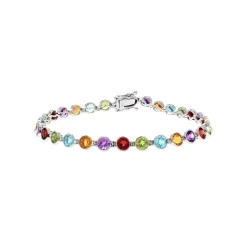 Josephs Jewelers Bracelets>14K White Gold Multicolor Gemstone Bracelet