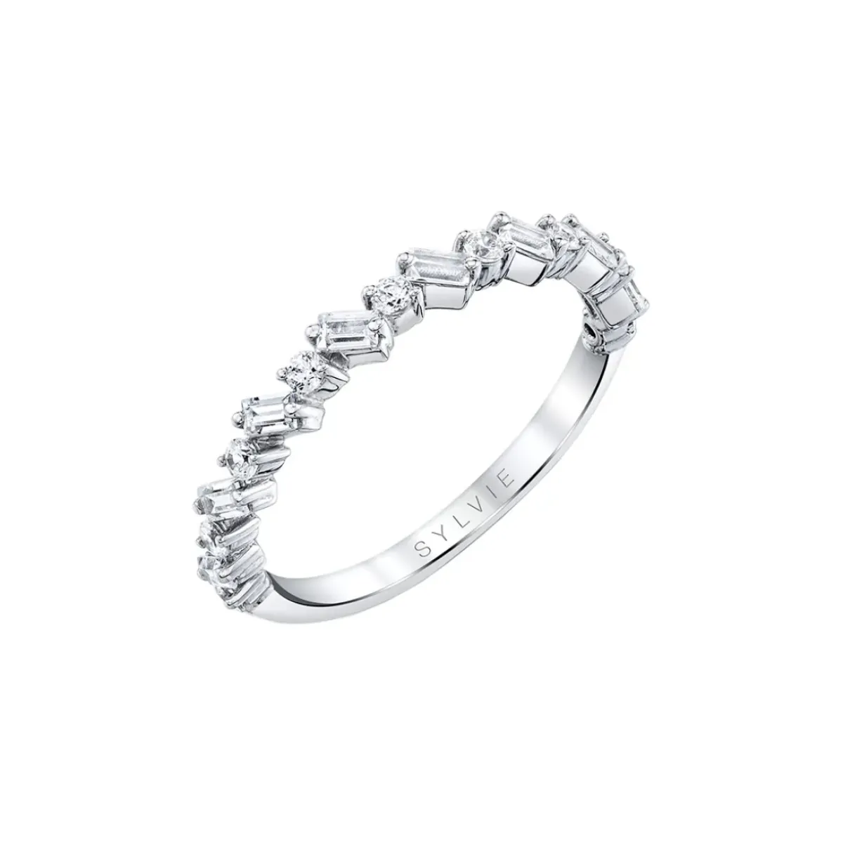 Josephs Jewelers Wedding Bands For Women>14K White Gold Multi-Diamond Wedding Band