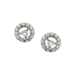 Josephs Jewelers Earrings>14K White Gold Open Circle Diamond Earring Jackets