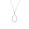 Josephs Jewelers Necklaces And Pendants>14K White Gold Open Tear Drop Diamond Pendant with Chain