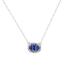 Josephs Jewelers Necklaces And Pendants>14K White Gold Oval Tanzanite and Diamond Halo Necklace