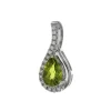 Josephs Jewelers Necklaces And Pendants>14K White Gold Pear Peridot and Diamond Pendant