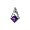Josephs Jewelers Necklaces And Pendants>14K White Gold Princess-Cut Amethyst and Diamond Pendant