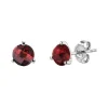 Josephs Jewelers Earrings>14K White Gold Round Garnet Earrings