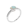 Josephs Jewelers Rings>14K White Gold Round Opal and Diamond Ring
