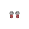 Josephs Jewelers Earrings>14K White Gold Ruby and Diamond Stud Earrings