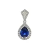 Josephs Jewelers Necklaces And Pendants>14K White Gold Sapphire and Diamond Pendant