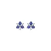 Josephs Jewelers Earrings>14K White Gold Sapphire and Diamond Cluster Earrings