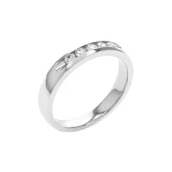 Josephs Jewelers Wedding Bands For Women>14K White Gold Scooped Channel Edge Diamond Wedding Band
