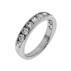 Josephs Jewelers Wedding Bands For Women>14K White Gold Scooped Edges Channel Band