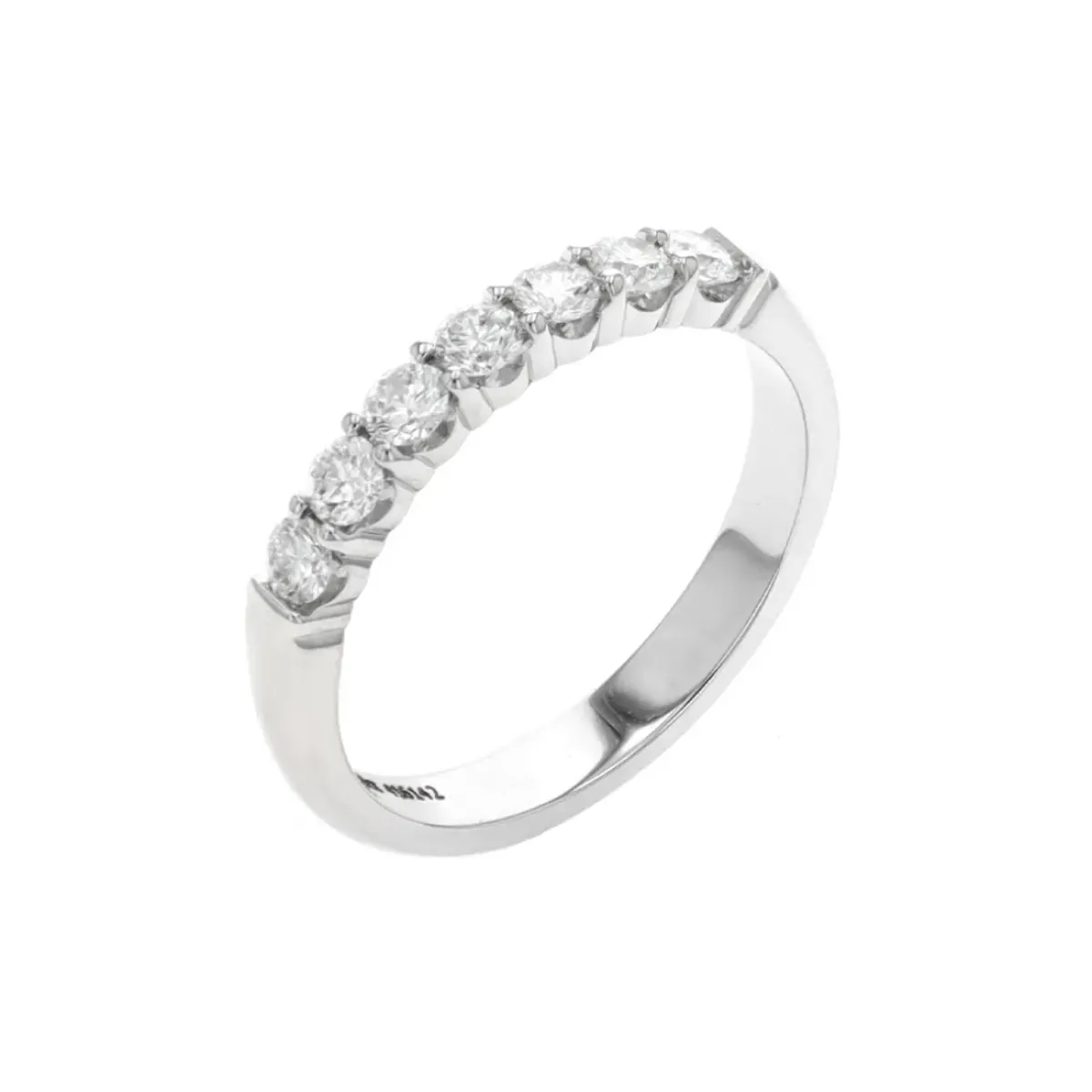 Josephs Jewelers Wedding Bands For Women>14K White Gold Shared Prong Diamond Wedding Band