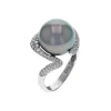 Josephs Jewelers Rings>18K White Gold Tahitian Pearl and Diamond Ring
