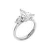 Josephs Jewelers Engagement Rings>18K White Gold Three-Diamond Pear Engagement Ring