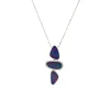 Josephs Jewelers Necklaces And Pendants>14K White Gold Triple Opal Doublet and Diamond Necklace