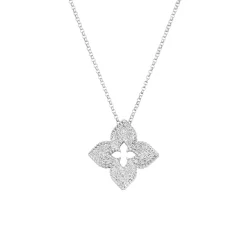 Josephs Jewelers Necklaces And Pendants>18K White Gold Venetian Princess Diamond Pendant with Chain