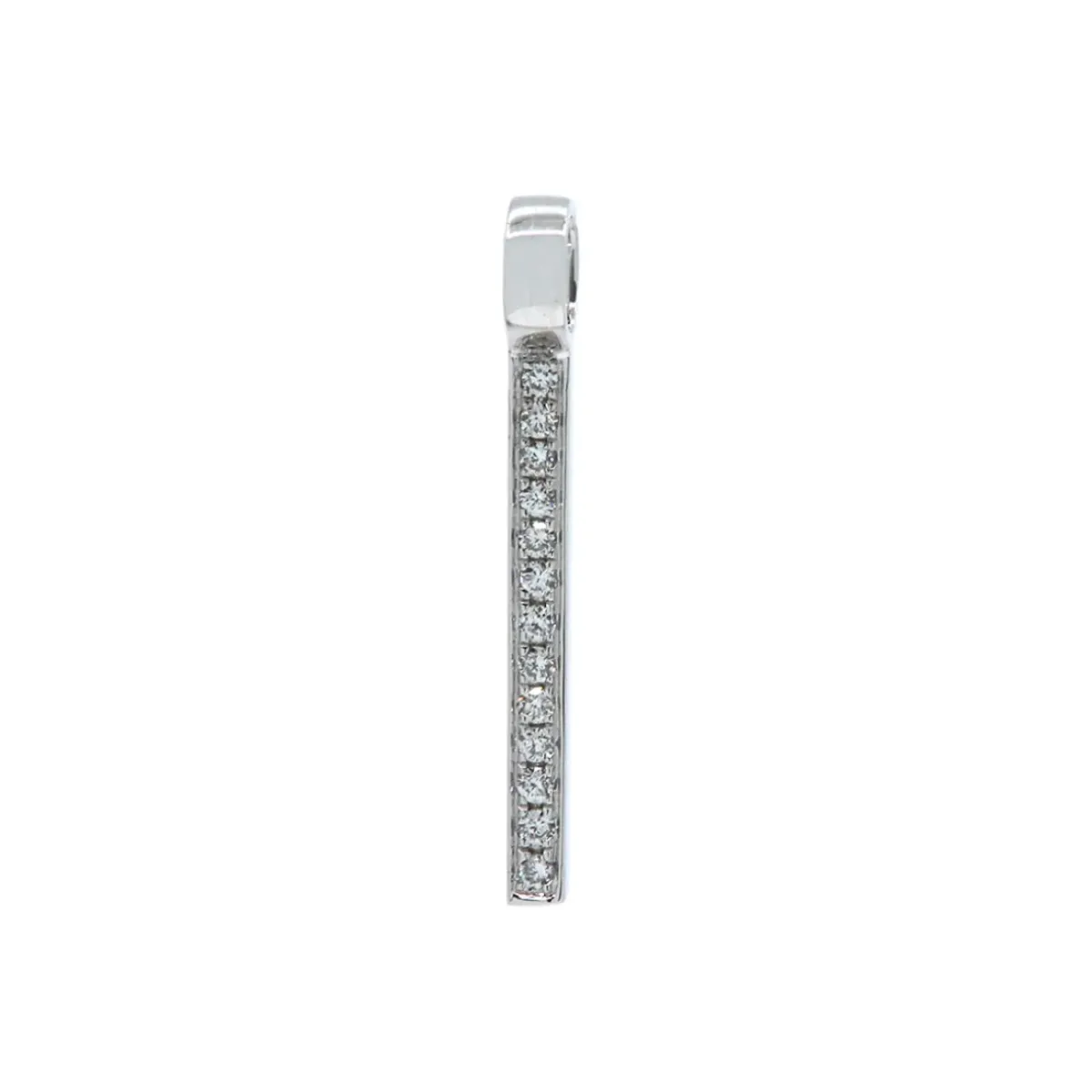 Josephs Jewelers Necklaces And Pendants>14K White Gold Vertical Diamond Bar Pendant