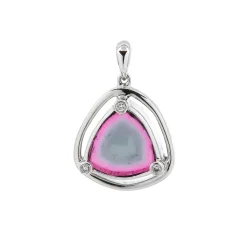 Josephs Jewelers Necklaces And Pendants>14K White Gold Watermelon Tourmaline Pendant