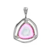Josephs Jewelers Necklaces And Pendants>14K White Gold Watermelon Tourmaline and Diamond Pendant