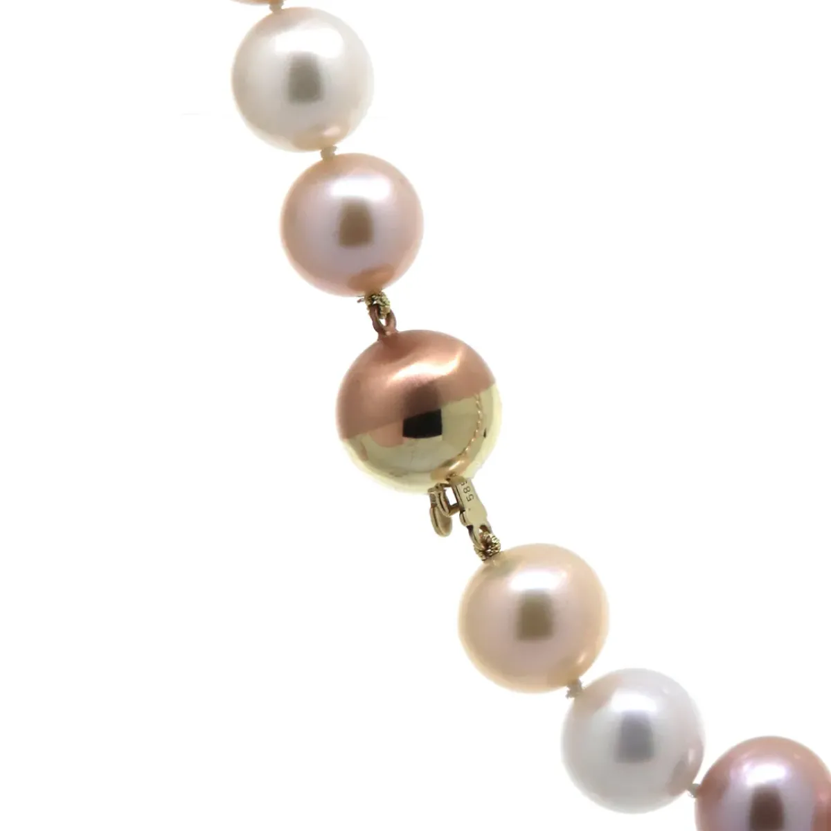 Josephs Jewelers Necklaces And Pendants>14K Yellow and Rose Gold Multicolored Freshwater Pearl Necklace