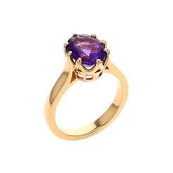 Josephs Jewelers Rings>14K Yellow Gold 2.38 Carat Oval Amethyst Ring