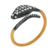 Josephs Jewelers Rings>22K Yellow Gold and Oxidized Sterling Silver Diamond Snake Ring