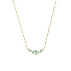 Josephs Jewelers Necklaces And Pendants>14K Yellow Gold Australian Opal Cluster Necklace