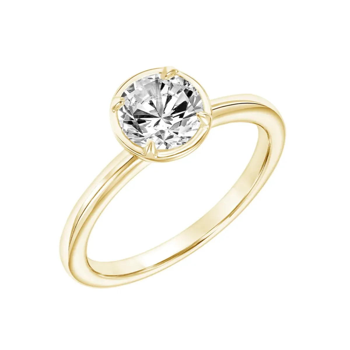 Josephs Jewelers Engagement Rings>14K Yellow Gold Bezel Solitaire Engagement Ring Mounting