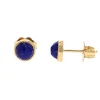 Josephs Jewelers Earrings>14K Yellow Gold Bezeled Lapis Stud Earrings