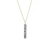 Josephs Jewelers Necklaces And Pendants>14K Yellow Gold Black Rhodium Diamond Bar Pendant with Chain