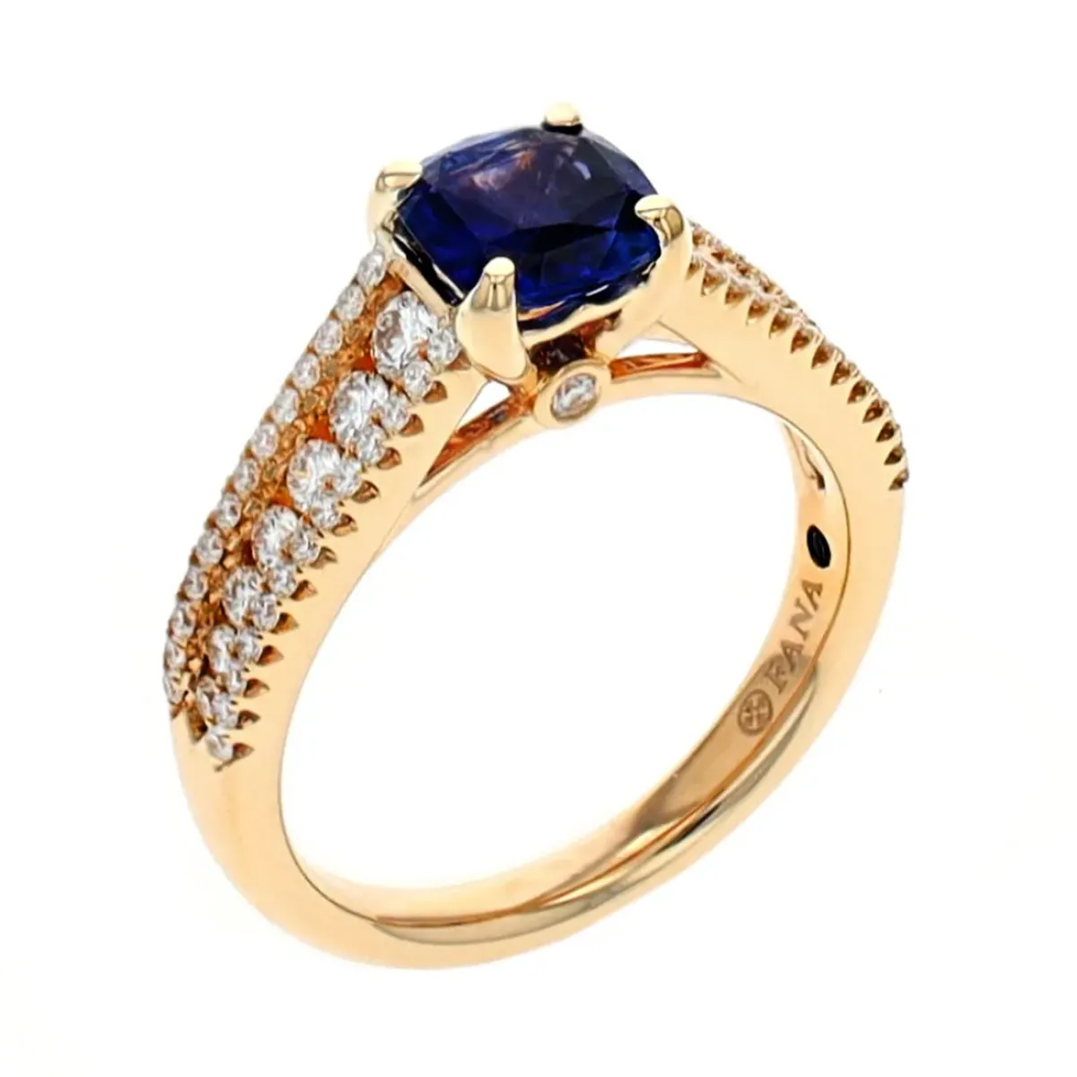 Josephs Jewelers Rings>14K Yellow Gold Blue Sapphire and Diamond Fashion Ring