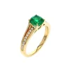 Josephs Jewelers Rings>14K Yellow Gold Cushion Emerald and Diamond Ring