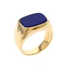 Josephs Jewelers Rings>14K Yellow Gold Cushion Lapis and Diamond Ring