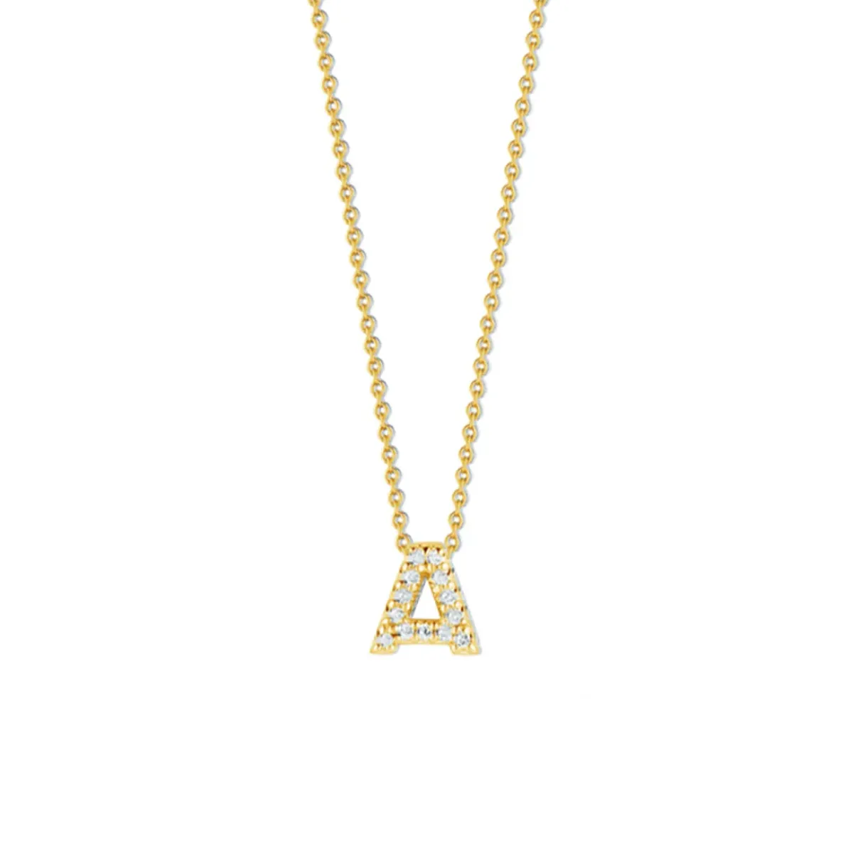 Josephs Jewelers Necklaces And Pendants>18K Yellow Gold Diamond “A” Necklace