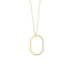 Josephs Jewelers Necklaces And Pendants>14K Yellow Gold Diamond Geometric Pendant with Chain