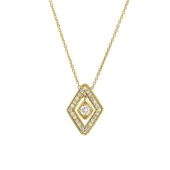 Josephs Jewelers Necklaces And Pendants>18K Yellow Gold Diamond Lozenge Necklace