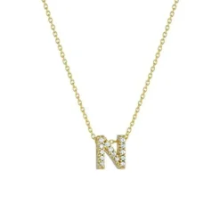 Josephs Jewelers Necklaces And Pendants>18K Yellow Gold Diamond “N” Necklace