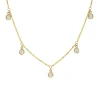 Josephs Jewelers Necklaces And Pendants>14K Yellow Gold Diamond Station Teardrop Necklace