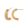 Josephs Jewelers Earrings>14K Yellow Gold Double Tube 1/2 Hoop Earrings