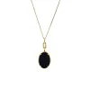 Josephs Jewelers Necklaces And Pendants>18K Yellow Gold Elle Oval Onyx Locket with Chain