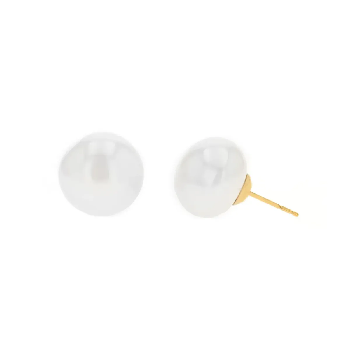 Josephs Jewelers Earrings>14K Yellow Gold Freshwater Button Pearl Earrings