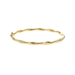 Josephs Jewelers Bracelets>14K Yellow Gold 8-Inch Twisted Bangle Bracelet
