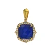 Josephs Jewelers Necklaces And Pendants>18K Yellow Gold Lapis, Quartz Doublet, and Diamond Pendant