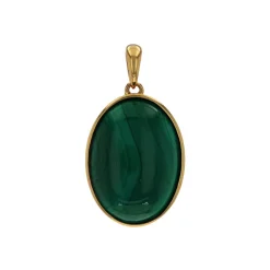 Josephs Jewelers Necklaces And Pendants>14K Yellow Gold Malachite Pendant