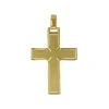 Josephs Jewelers Necklaces And Pendants>14K Yellow Gold Matte and Polished Edge Cross Pendant