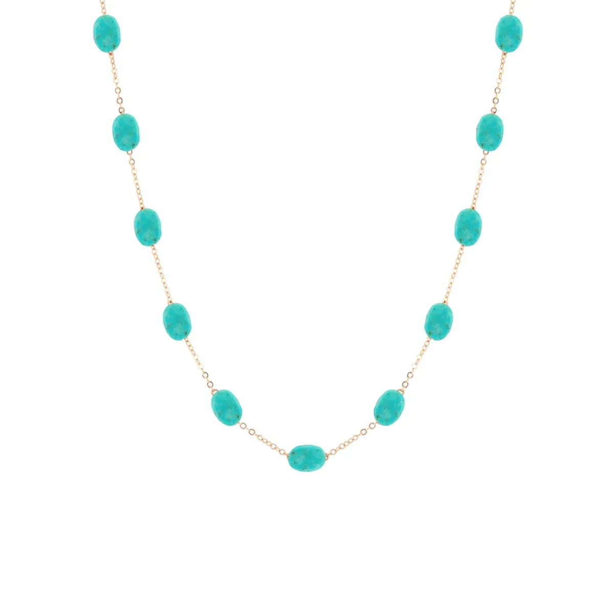 Josephs Jewelers Necklaces And Pendants>14K Yellow Gold Multi Turquoise Choker Necklace