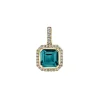 Josephs Jewelers Necklaces And Pendants>14K Yellow Gold Octagonal London Blue Topaz and Diamond Pendant