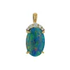 Josephs Jewelers Necklaces And Pendants>14K Yellow Gold Opal and Diamond Pendant