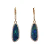 Josephs Jewelers Earrings>14K Yellow Gold Opal Doublet and Diamond Earrings