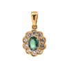 Josephs Jewelers Necklaces And Pendants>18K Yellow Gold Oval Alexandrite and Diamond Pendant