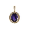 Josephs Jewelers Necklaces And Pendants>14K Yellow Gold Oval Amethyst and Diamond Halo Pendant